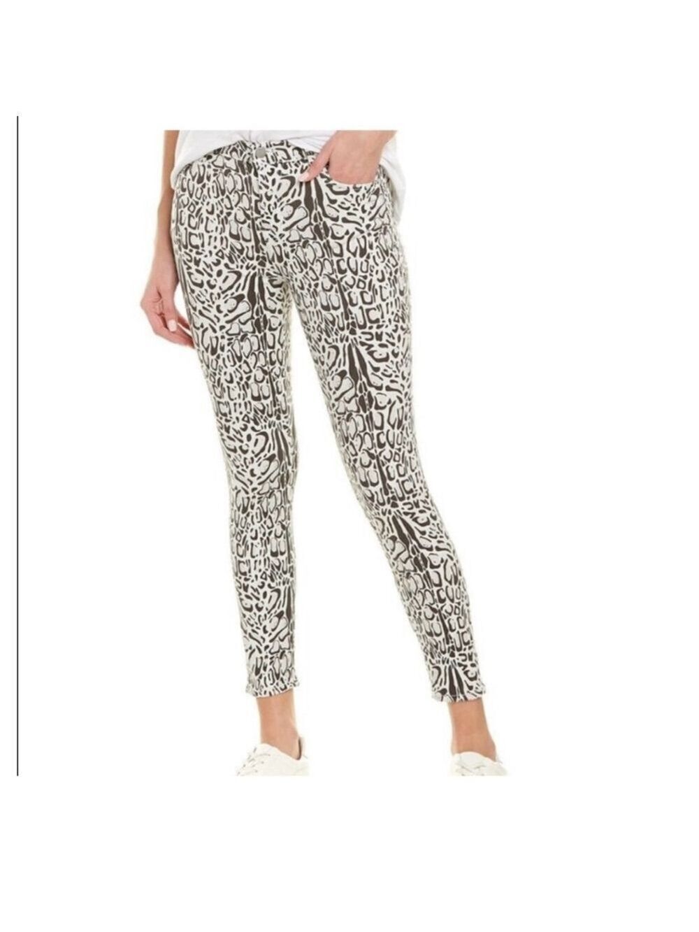 J Brand Alana High Rise Crop Skinny Jeans 24 Moonbeam Clouded Leopard NWT
